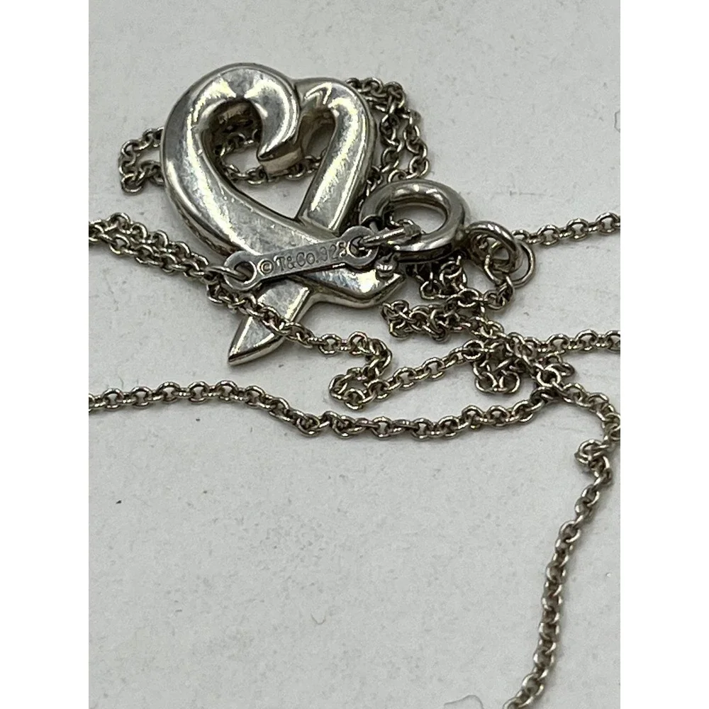 Tiffany & Co. Paloma Picasso 925‎ Sterling Silver Loving Open Heart Necklace